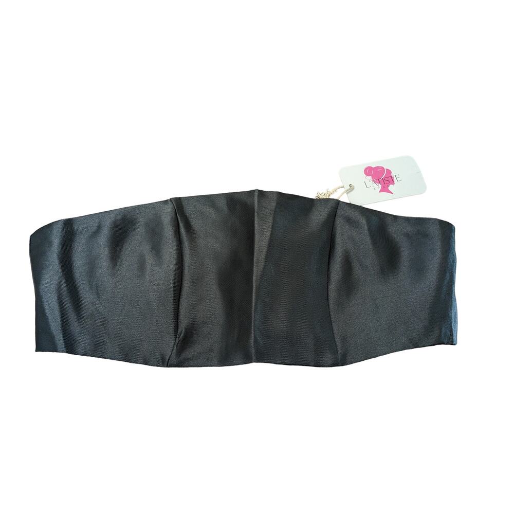 L'atiste by Amy Tube Top Medium Black Back Zip‎ Festival Summer Club Strapless